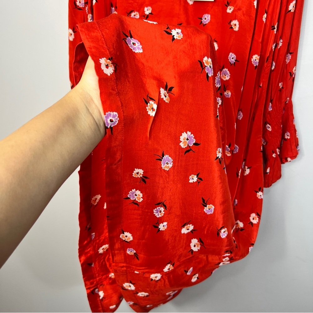 Kaffe Curve Plus Size KColly Red Floral midi Dress women size - Picture 14 of 15